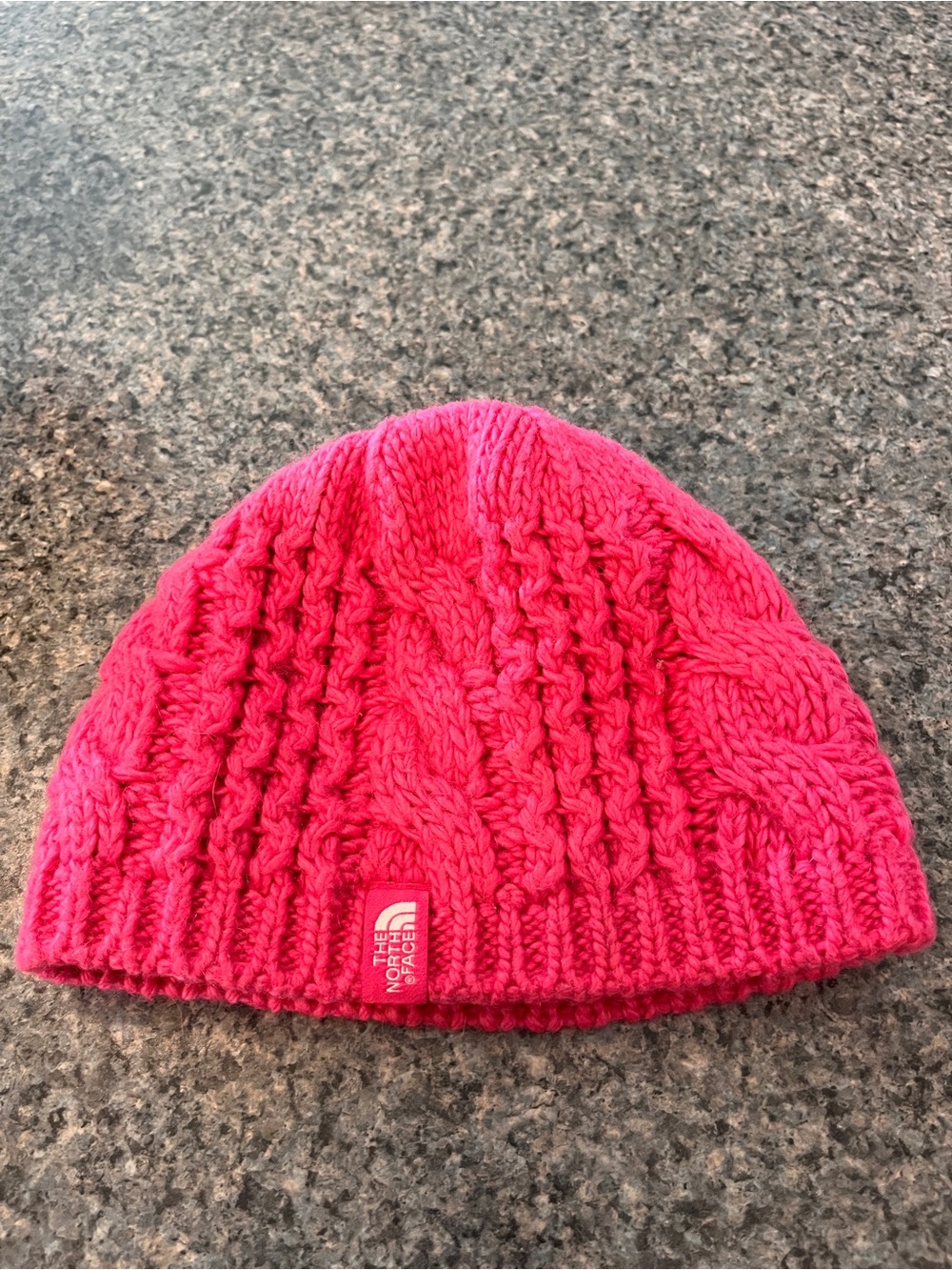 The North Face Kids Pink Cable-Knit Beanie